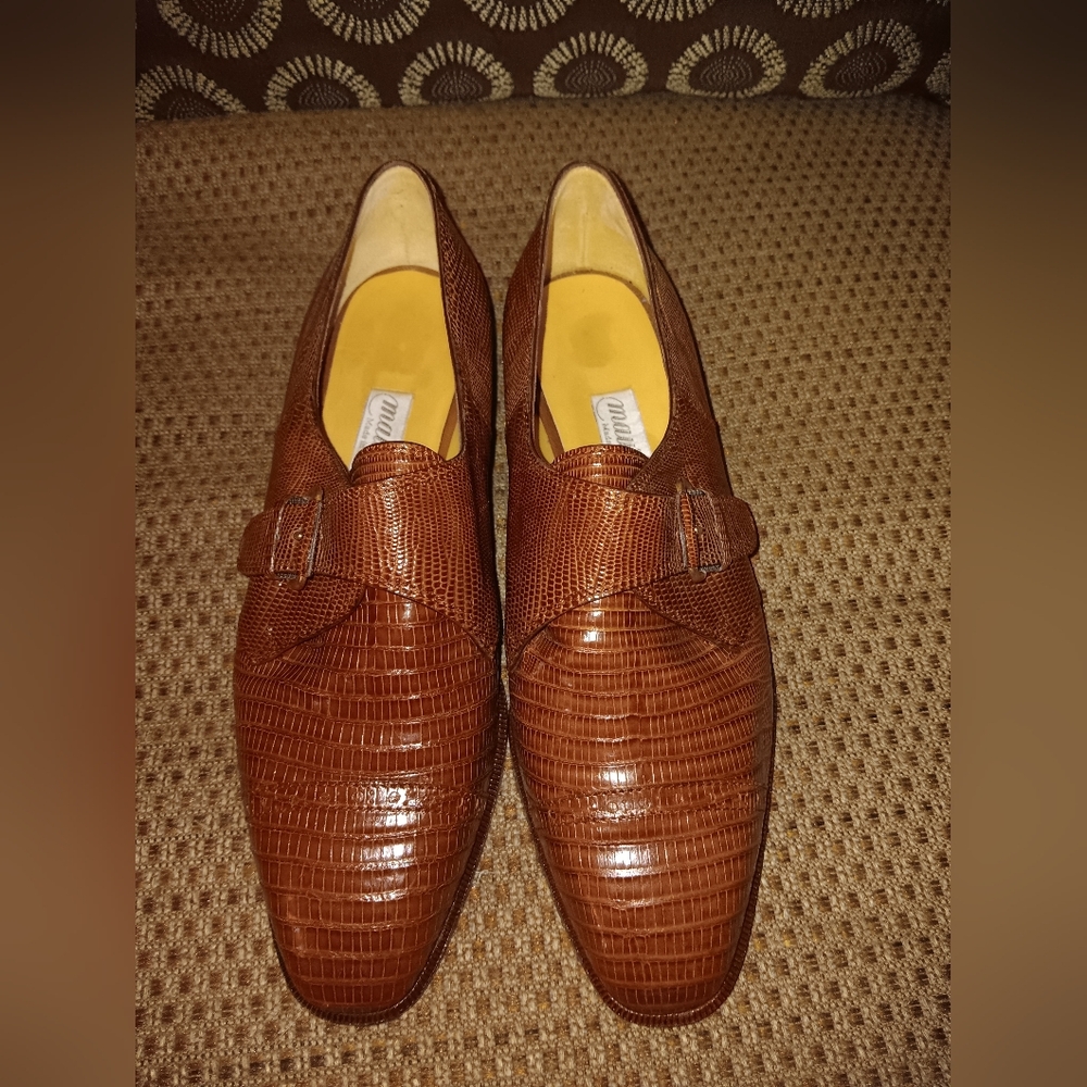 Mauri Brown Vintage Exotic Lizard Loafers Size 7